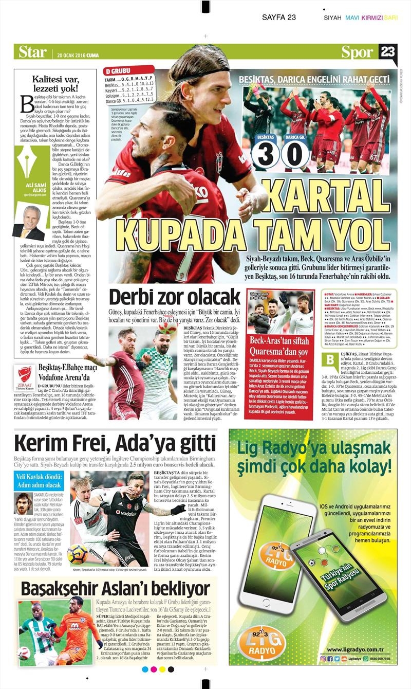 20 Ocak 2017 | İşte gazetelerin Beşiktaş manşetleri - Görsel 11