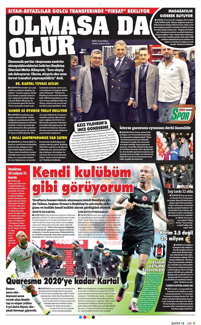 21 Ocak 2017 | İşte gazetelerin Beşiktaş manşetleri - Görsel 4