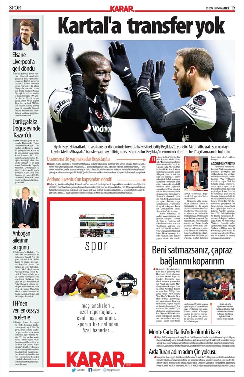 21 Ocak 2017 | İşte gazetelerin Beşiktaş manşetleri - Görsel 7