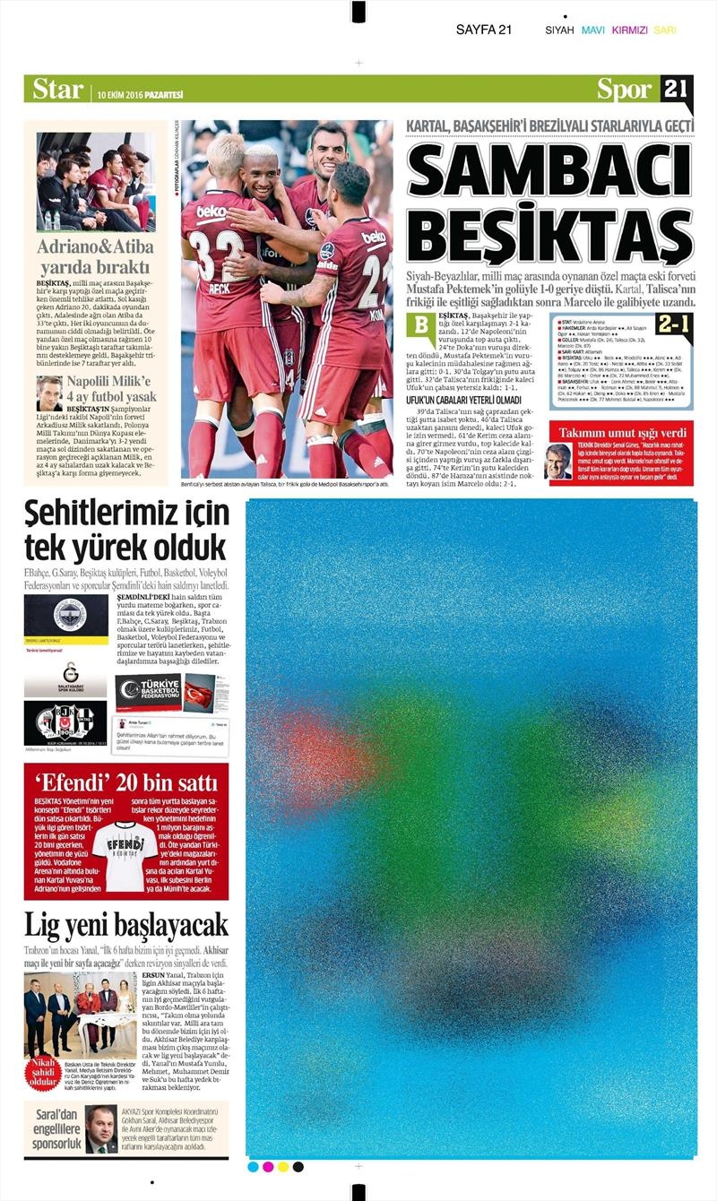 10 Ekim 2016 | Gazetelerin Beşiktaş Sayfaları - Görsel 13