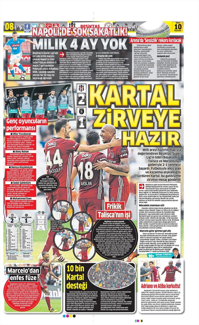 10 Ekim 2016 | Gazetelerin Beşiktaş Sayfaları - Görsel 4