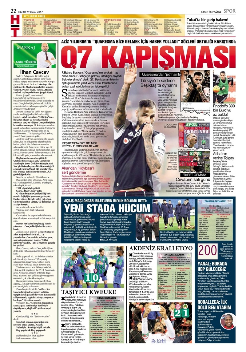 29 Ocak 2017 | Gazetelerin Beşiktaş manşetleri - Görsel 2