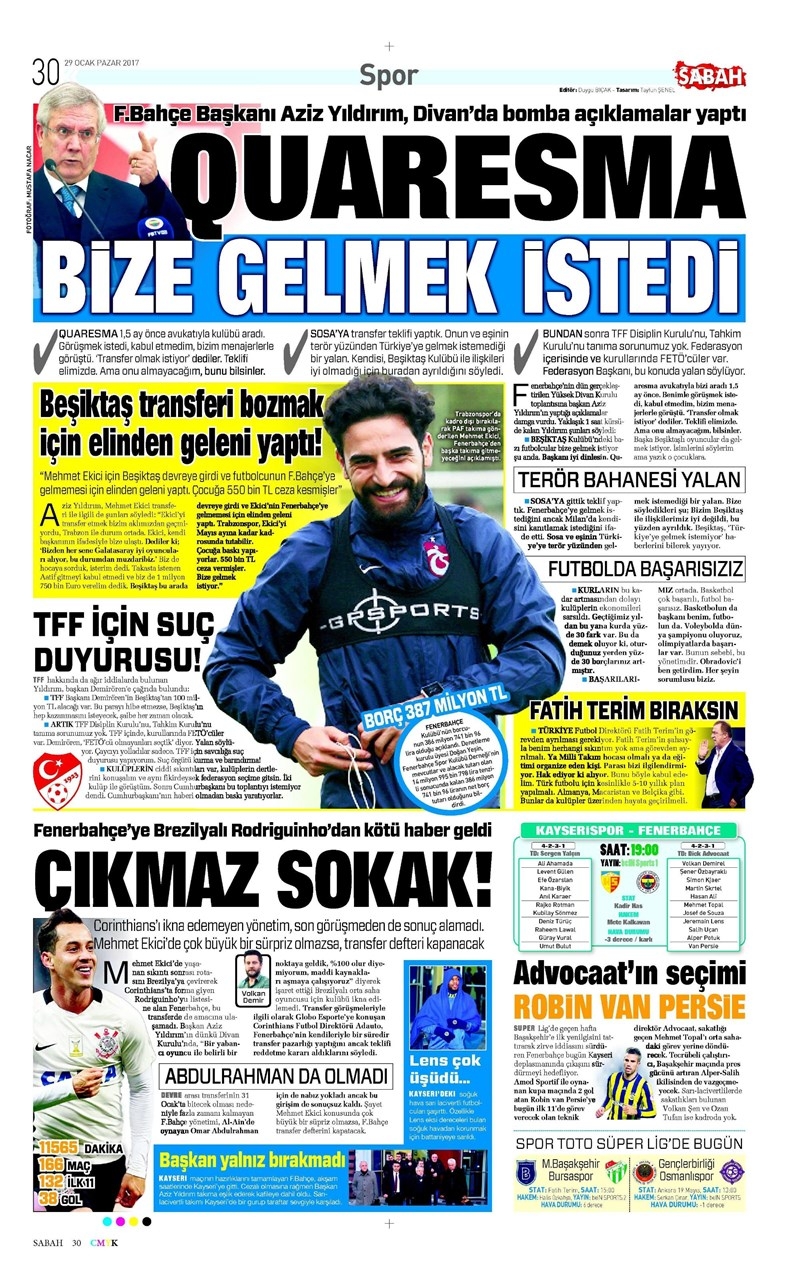 29 Ocak 2017 | Gazetelerin Beşiktaş manşetleri - Görsel 5