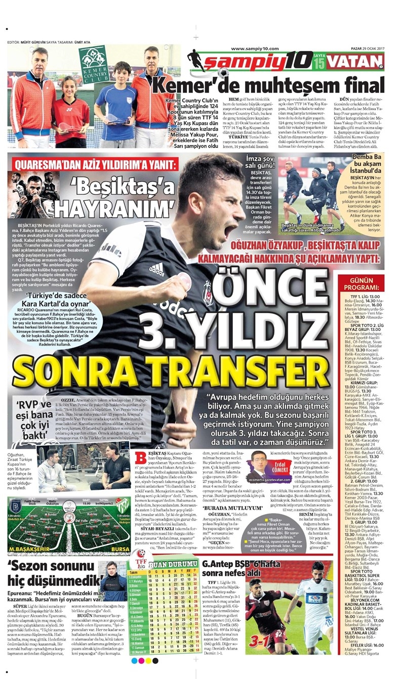 29 Ocak 2017 | Gazetelerin Beşiktaş manşetleri - Görsel 6