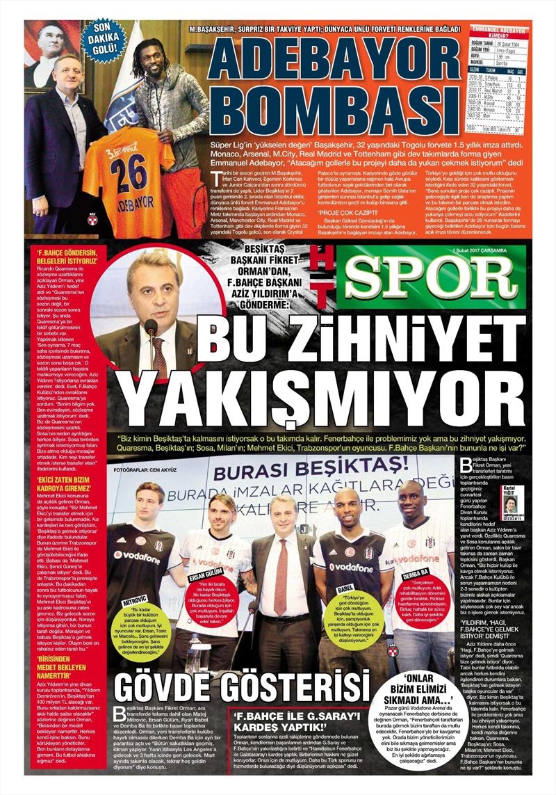 01 Şubat 2017 | İşte gazetelerin Beşiktaş manşetleri - Görsel 4