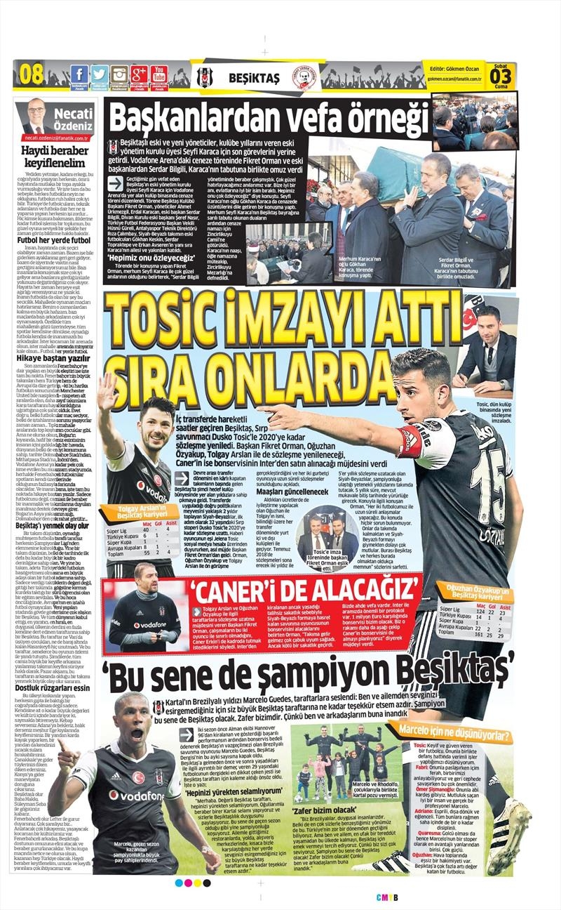 03 Şubat 2017 | İşte gazetelerin Beşiktaş manşetleri - Görsel 1
