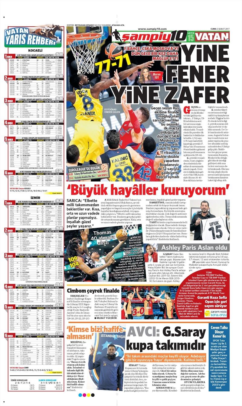 03 Şubat 2017 | İşte gazetelerin Beşiktaş manşetleri - Görsel 8