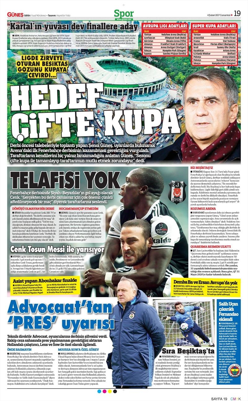 04 Şubat 2017 | İşte gazetelerin Beşiktaş manşetleri - Görsel 14