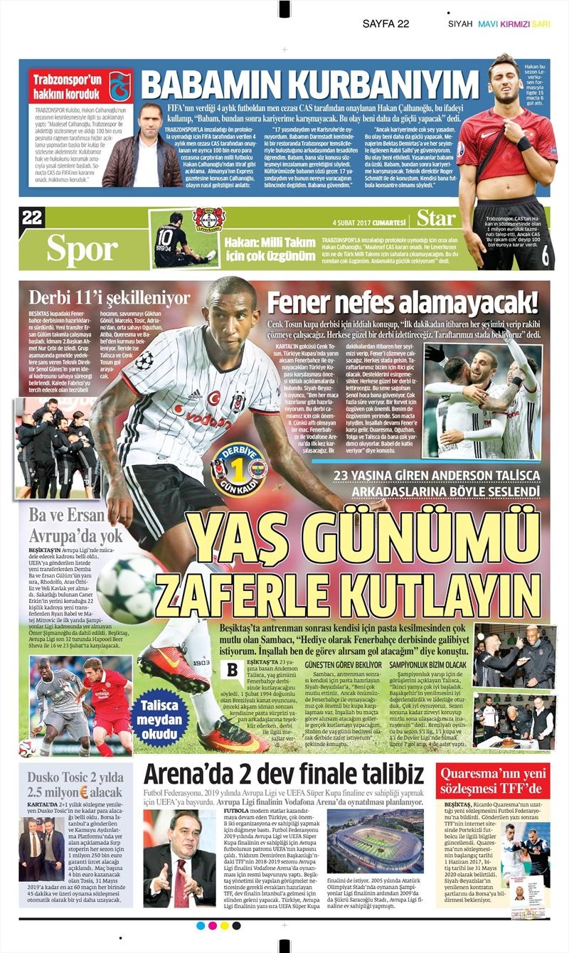 04 Şubat 2017 | İşte gazetelerin Beşiktaş manşetleri - Görsel 4