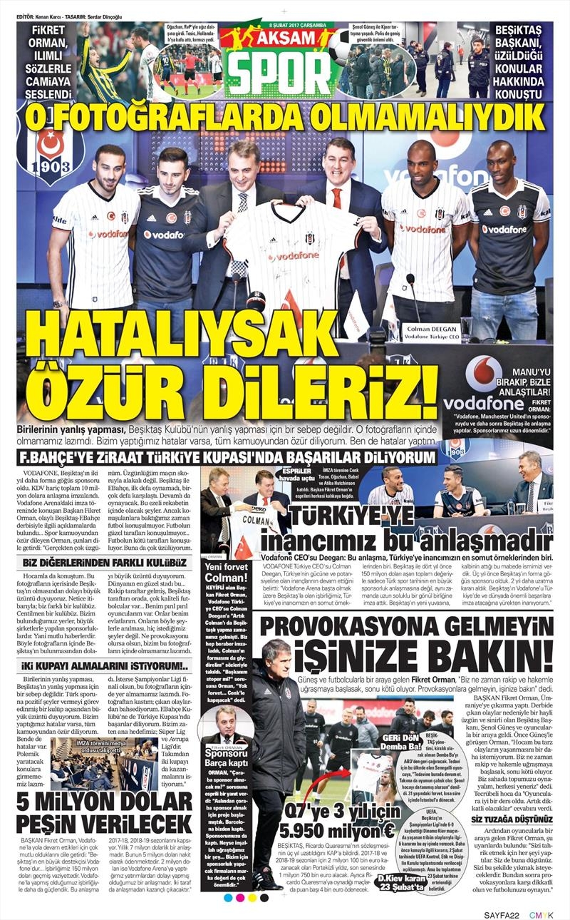 08 Şubat 2017 | İşte gazetelerin Beşiktaş manşetleri - Görsel 15