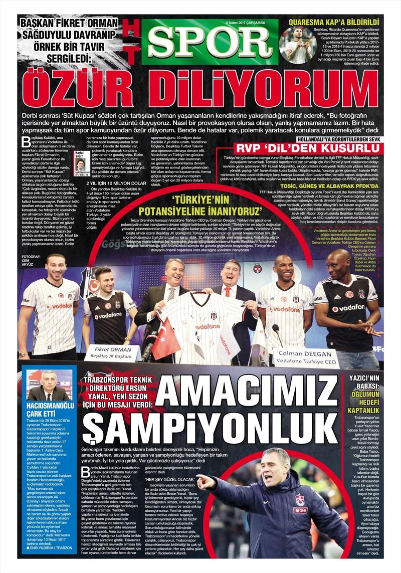 08 Şubat 2017 | İşte gazetelerin Beşiktaş manşetleri - Görsel 5
