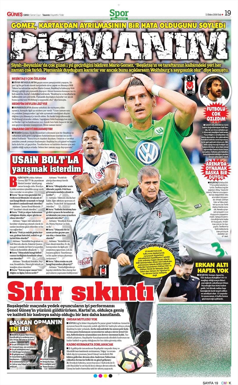 11 Ekim 2016 | Gazetelerin Beşiktaş manşetleri - Görsel 5