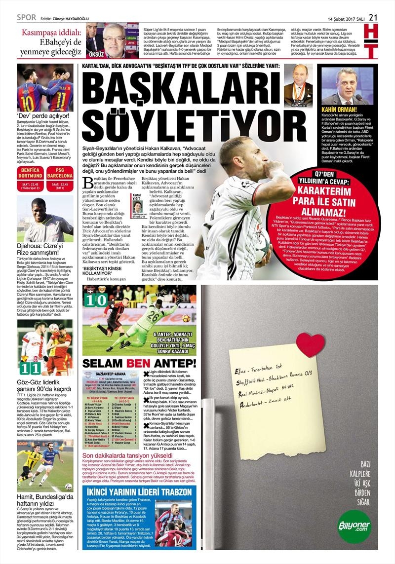 14 Şubat 2017 | İşte gazetelerin Beşiktaş manşetleri - Görsel 4