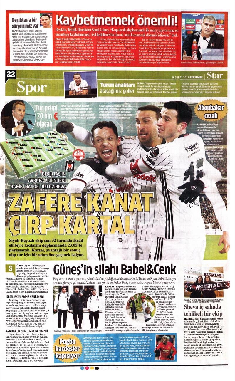 16 Şubat 2017 | İşte gazetelerin Beşiktaş manşetleri - Görsel 2
