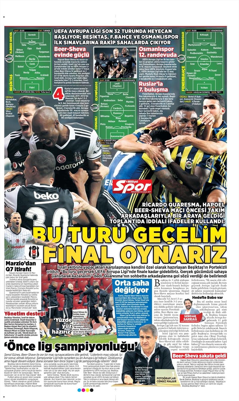 16 Şubat 2017 | İşte gazetelerin Beşiktaş manşetleri - Görsel 4
