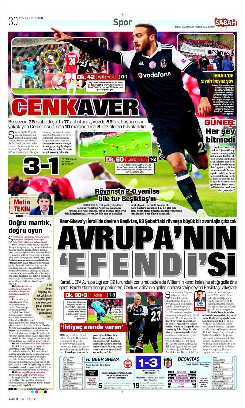 17 Şubat 2017 | İşte gazetelerin Beşiktaş manşetleri - Görsel 11