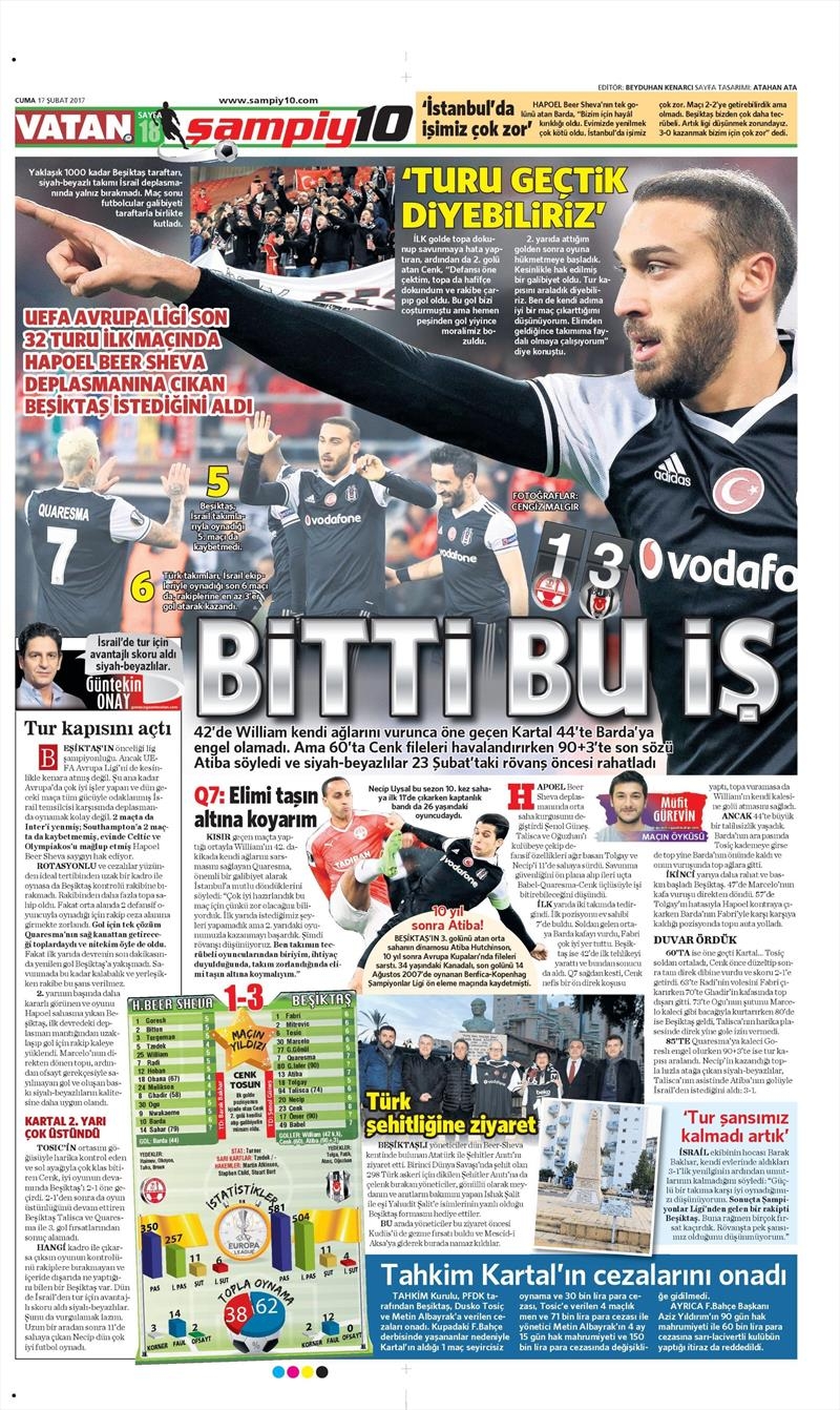 17 Şubat 2017 | İşte gazetelerin Beşiktaş manşetleri - Görsel 14