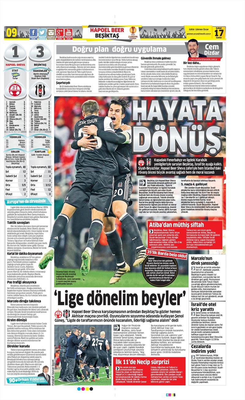 17 Şubat 2017 | İşte gazetelerin Beşiktaş manşetleri - Görsel 2