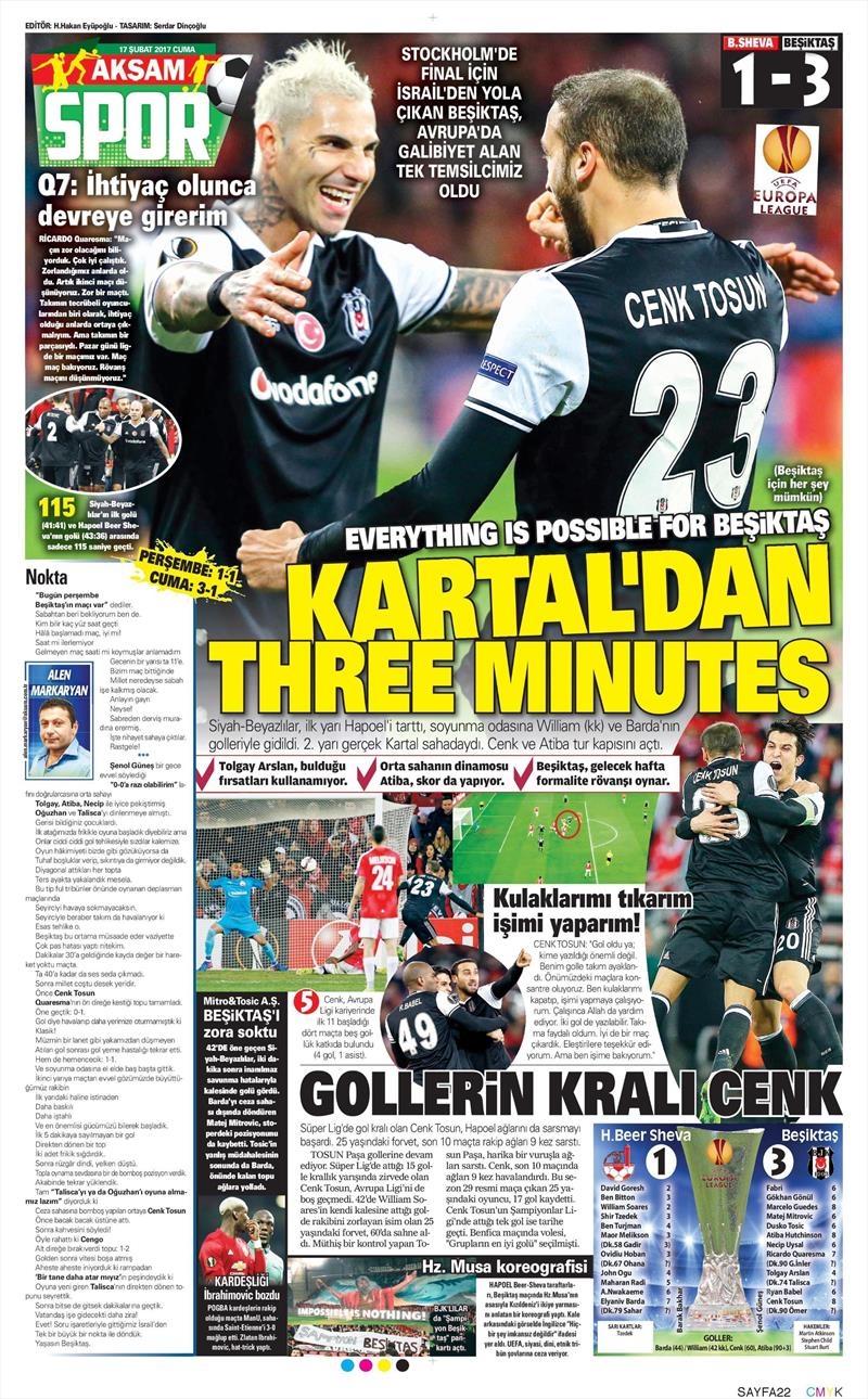 17 Şubat 2017 | İşte gazetelerin Beşiktaş manşetleri - Görsel 4