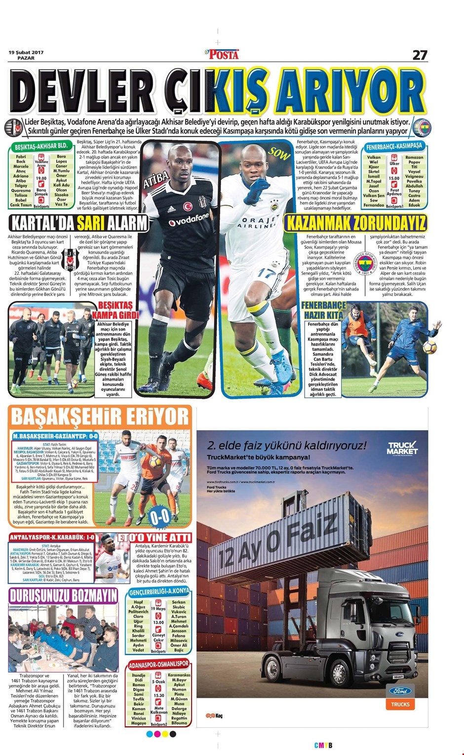 19 Şubat 2017 | İşte gazetelerin Beşiktaş manşetleri - Görsel 1