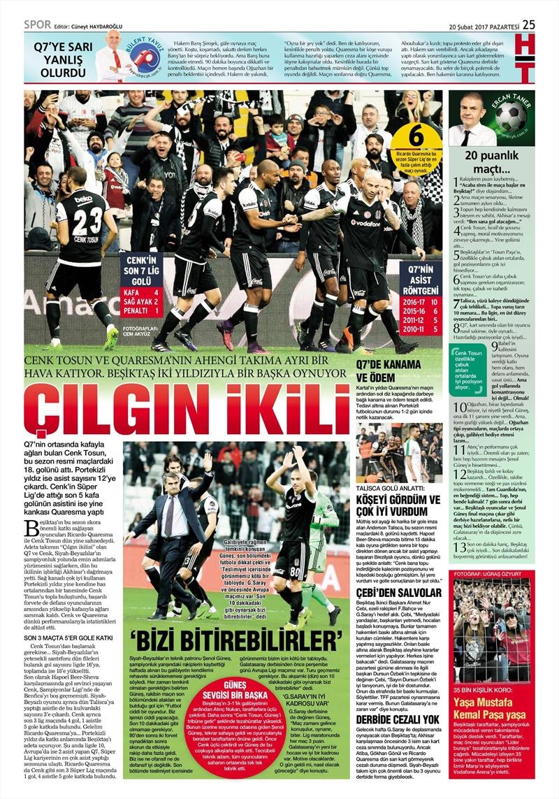 20 Şubat 2017 | İşte gazetelerin Beşiktaş manşetleri - Görsel 13
