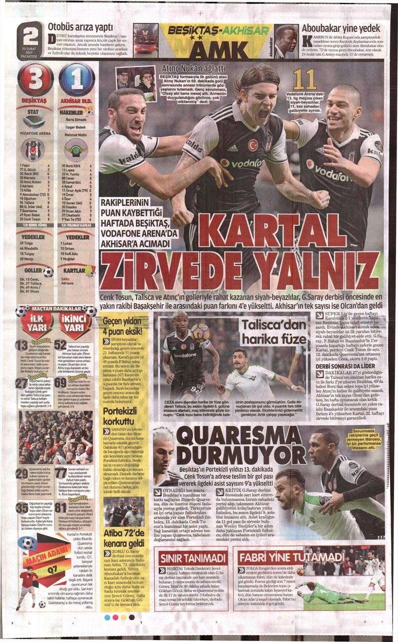20 Şubat 2017 | İşte gazetelerin Beşiktaş manşetleri - Görsel 8