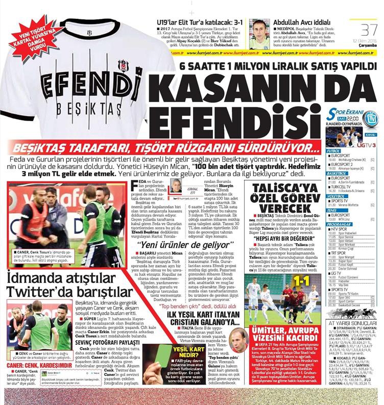 12 Ekim 2016 | Gazetelerin Beşiktaş manşetleri - Görsel 6