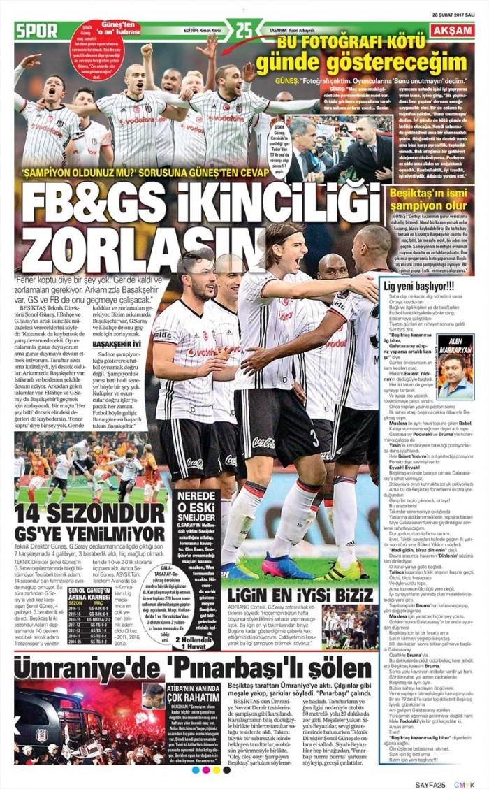 28 Şubat 2017 | İşte gazetelerin Beşiktaş manşetleri - Görsel 1