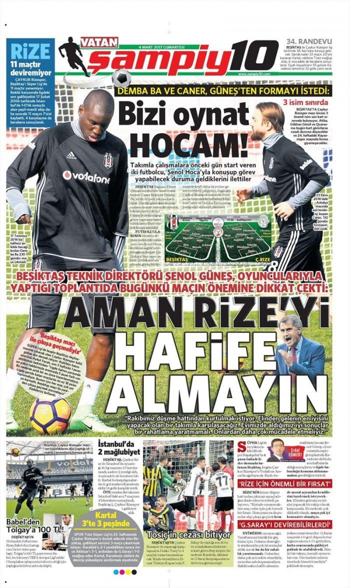 4 Mart 2017 | İşte gazetelerin Beşiktaş manşetleri - Görsel 1