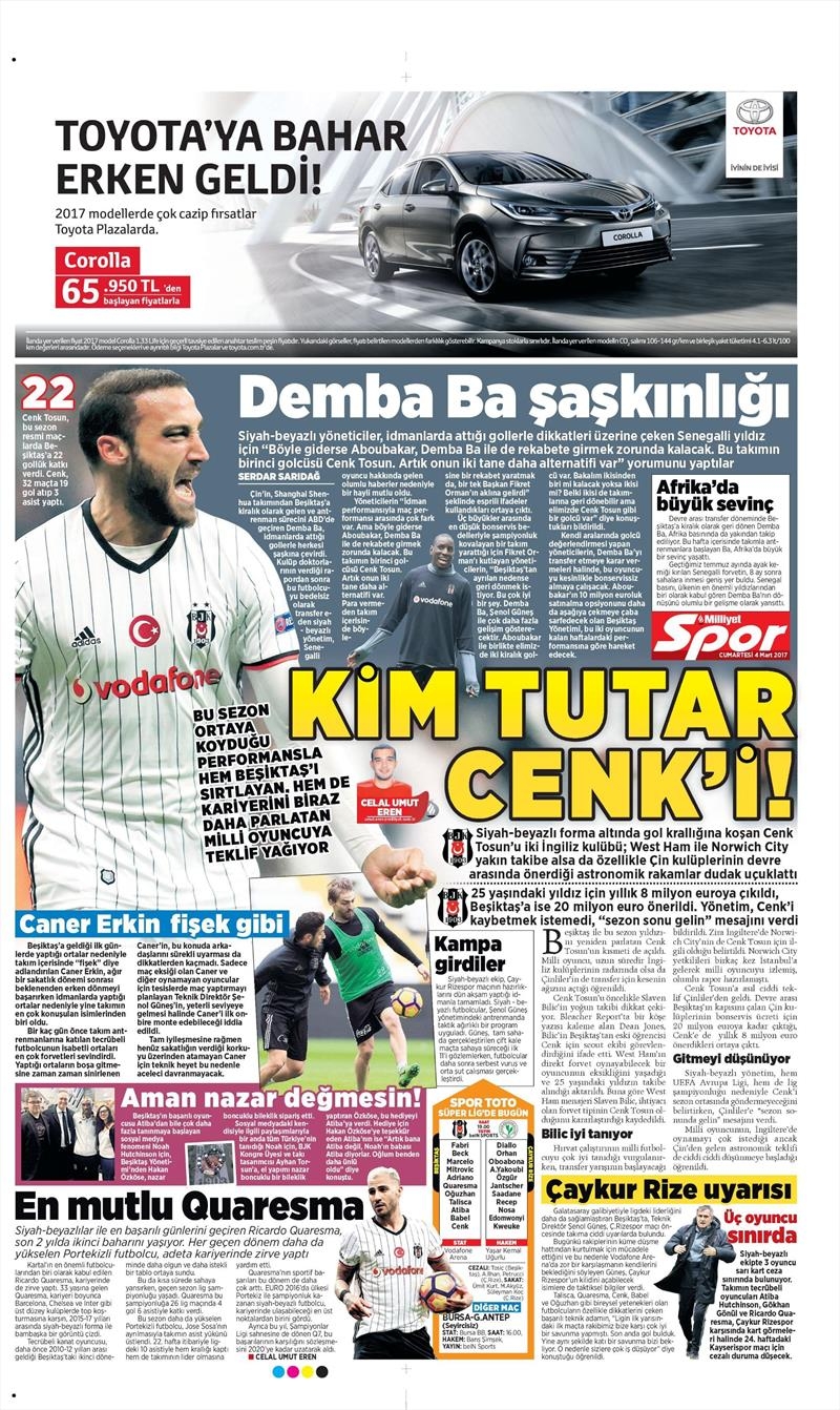 4 Mart 2017 | İşte gazetelerin Beşiktaş manşetleri - Görsel 6