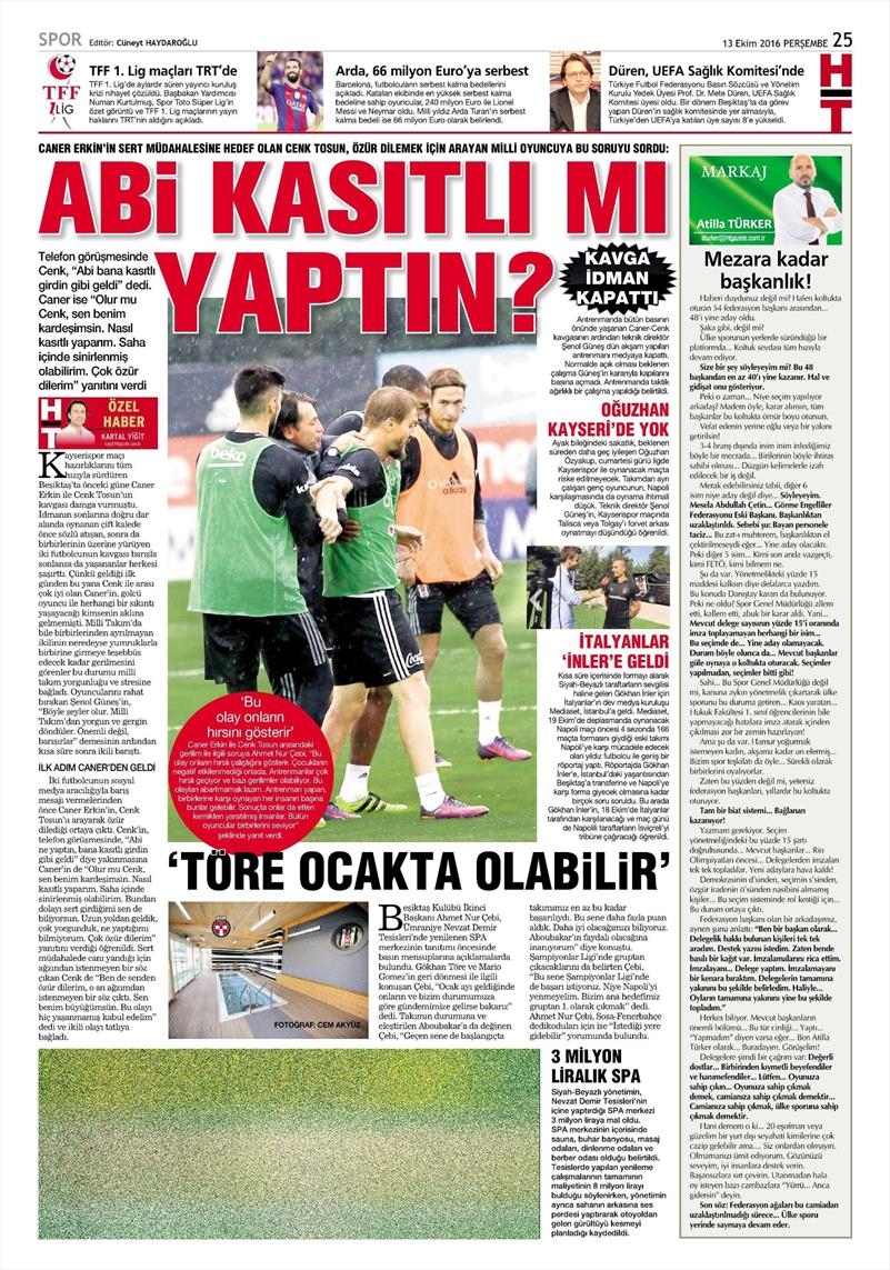 13 Ekim 2016 | Gazetelerin Beşiktaş manşetleri - Görsel 10