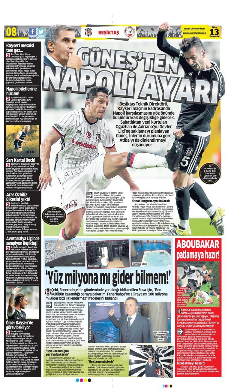 13 Ekim 2016 | Gazetelerin Beşiktaş manşetleri - Görsel 14