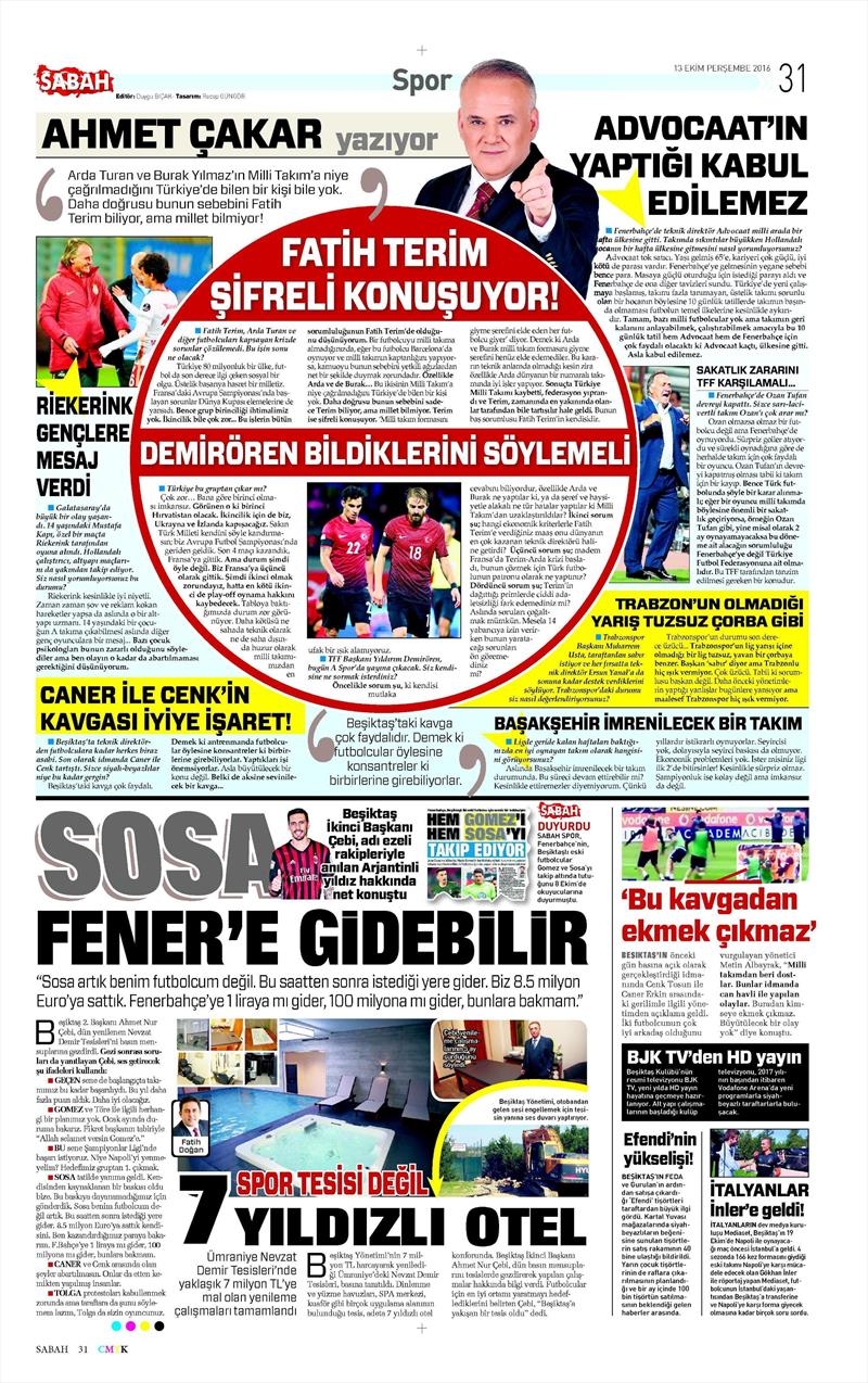 13 Ekim 2016 | Gazetelerin Beşiktaş manşetleri - Görsel 6