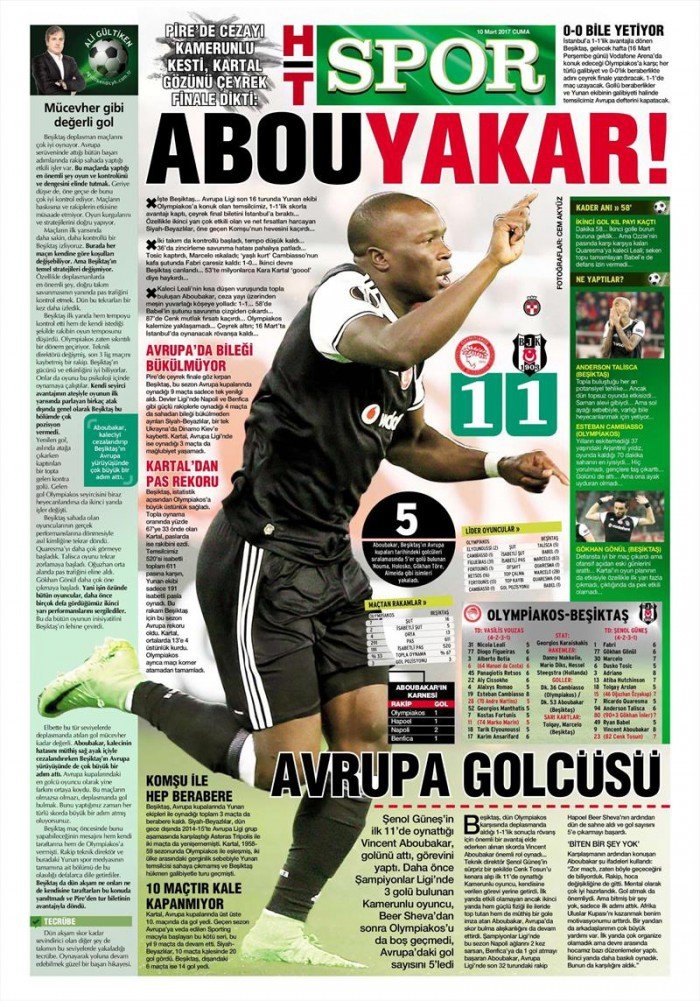 10 Mart 2017 | İşte gazetelerin Beşiktaş manşetleri - Görsel 1