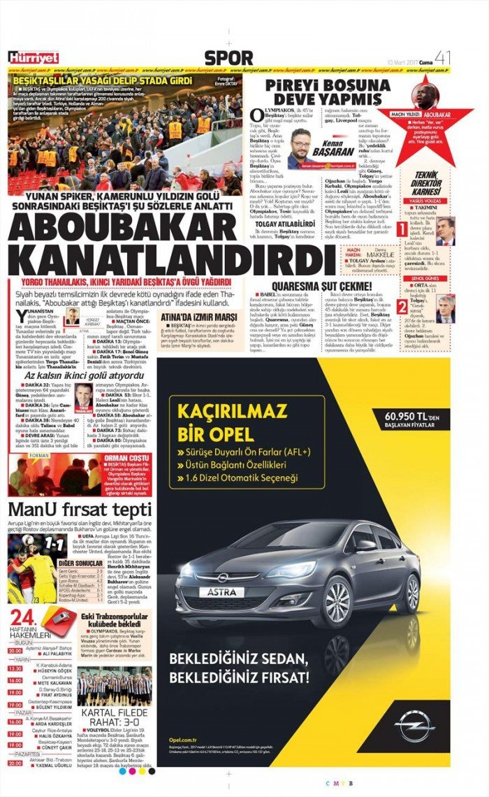 10 Mart 2017 | İşte gazetelerin Beşiktaş manşetleri - Görsel 12