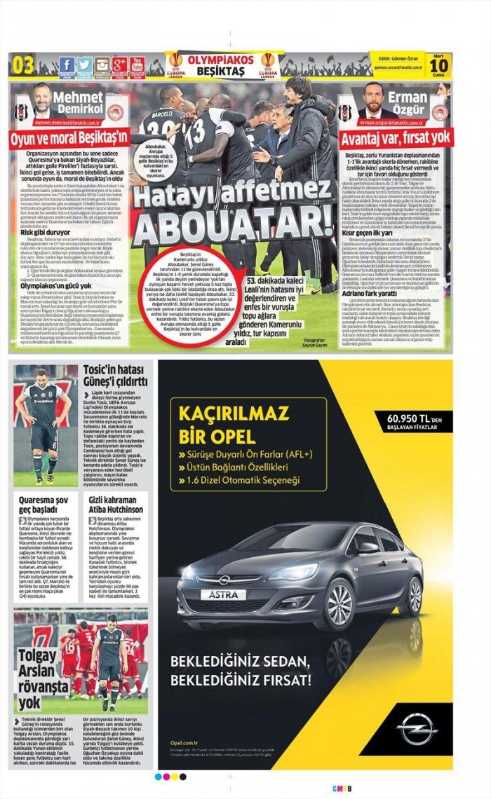10 Mart 2017 | İşte gazetelerin Beşiktaş manşetleri - Görsel 4