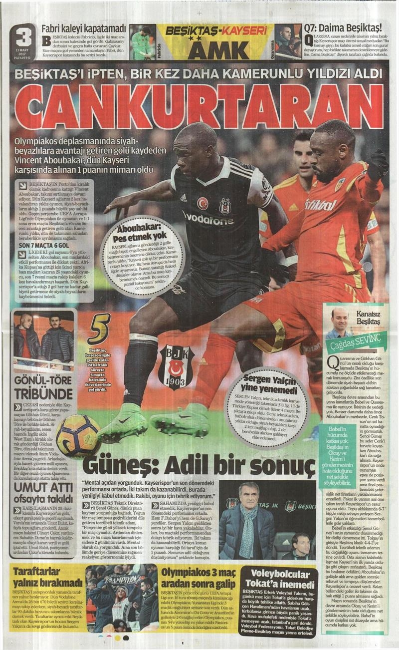 13 Mart 2017 | İşte gazetelerin Beşiktaş manşetleri - Görsel 13