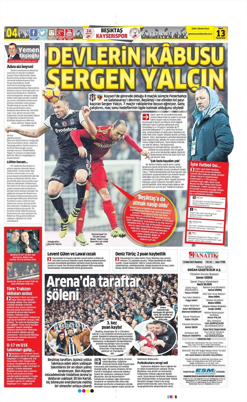 13 Mart 2017 | İşte gazetelerin Beşiktaş manşetleri - Görsel 18