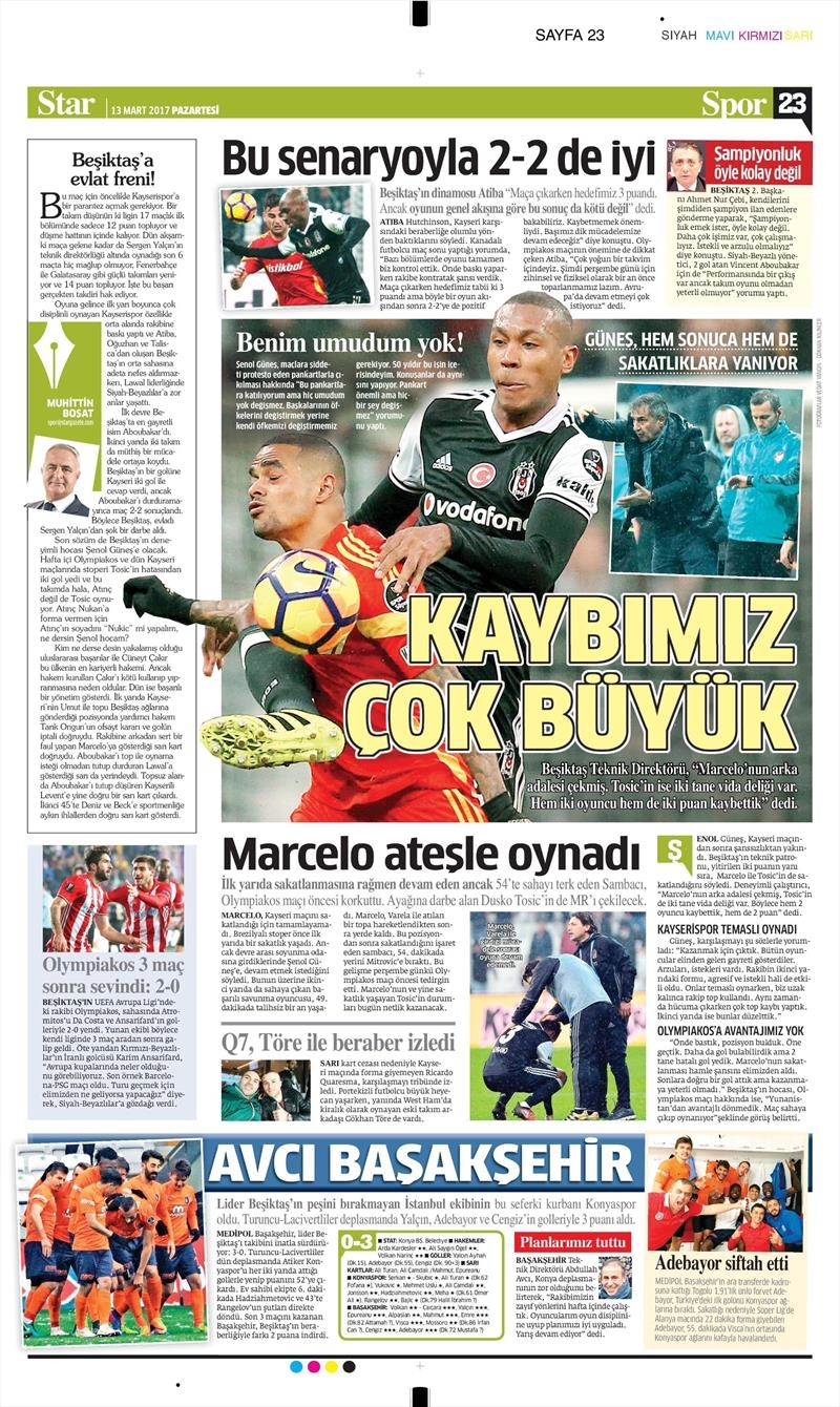 13 Mart 2017 | İşte gazetelerin Beşiktaş manşetleri - Görsel 3