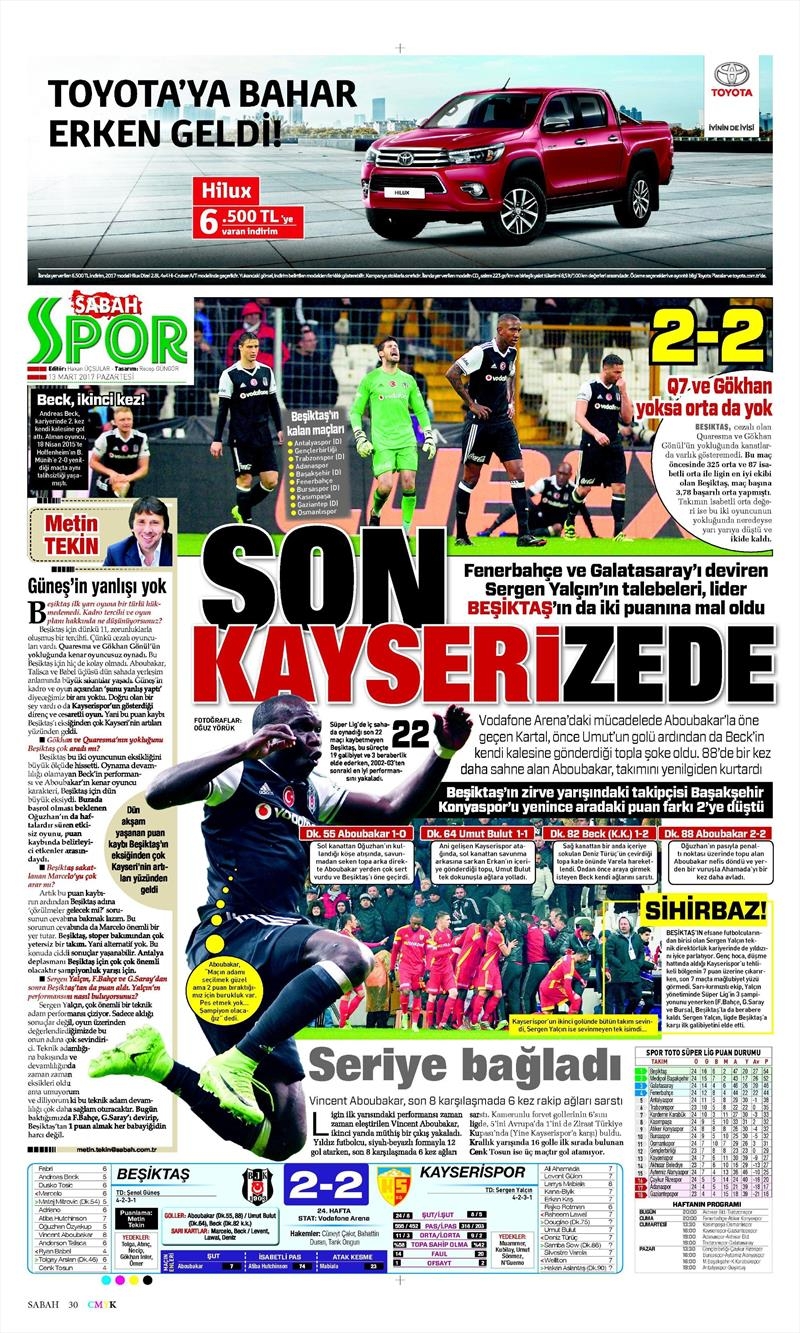 13 Mart 2017 | İşte gazetelerin Beşiktaş manşetleri - Görsel 6