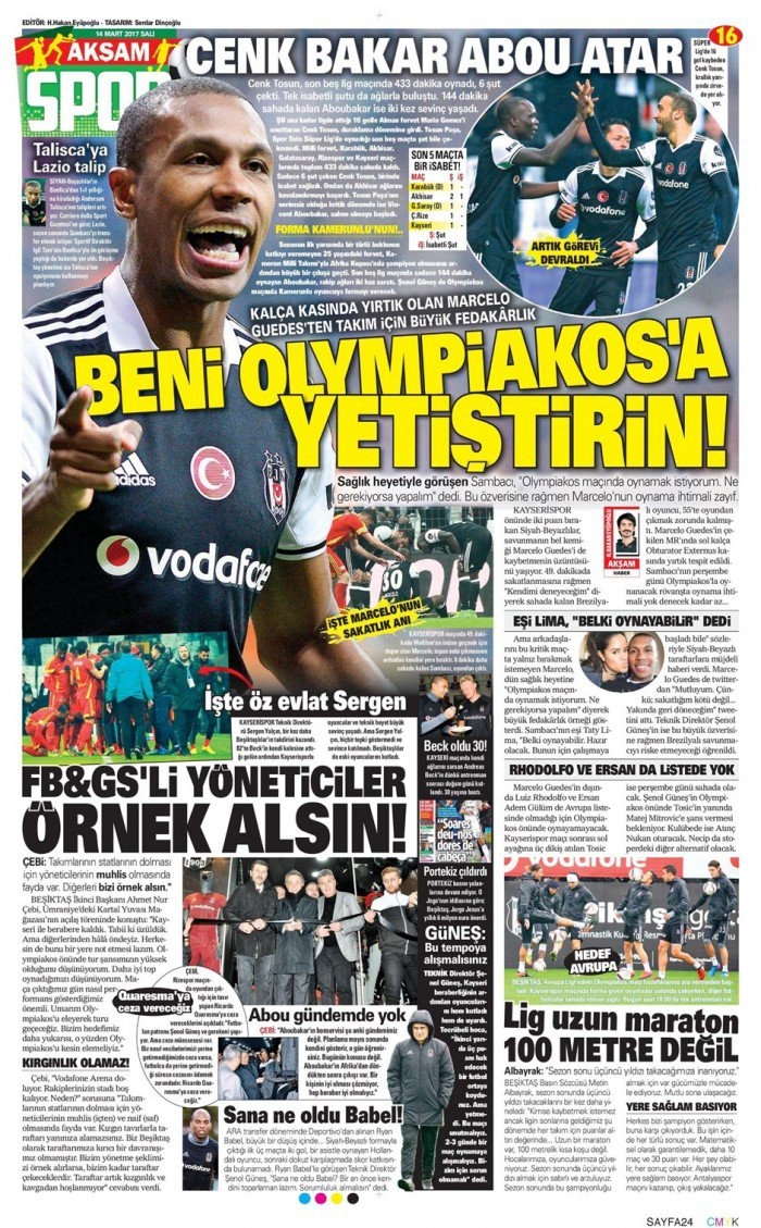 14 Mart 2017 | İşte gazetelerin Beşiktaş manşetleri - Görsel 7