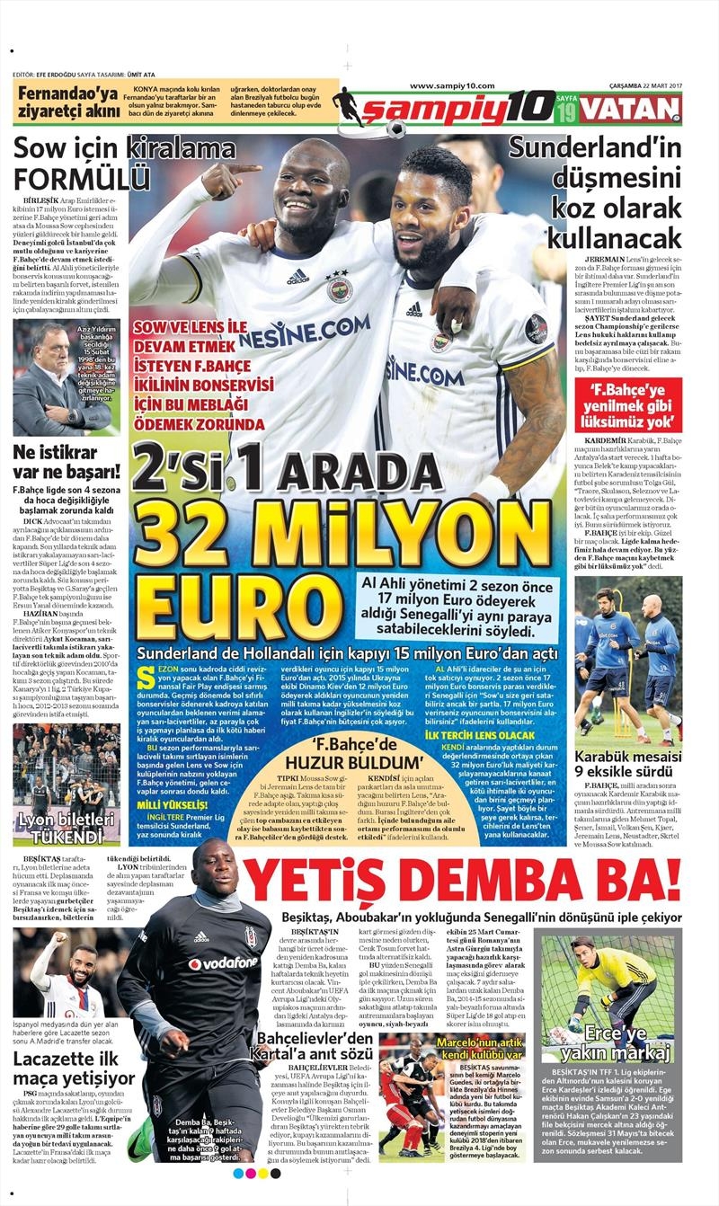 22 Mart 2017 | İşte gazetelerin Beşiktaş manşetleri - Görsel 1