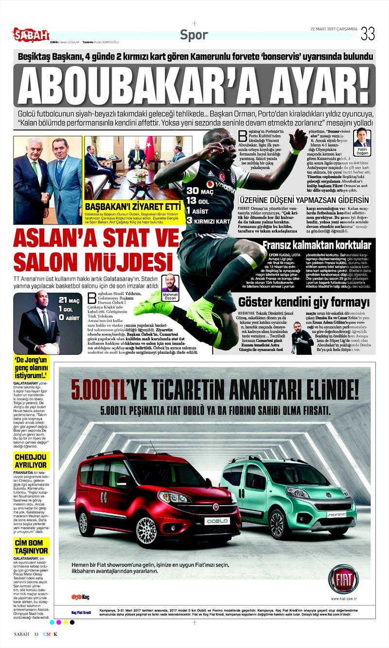 22 Mart 2017 | İşte gazetelerin Beşiktaş manşetleri - Görsel 3