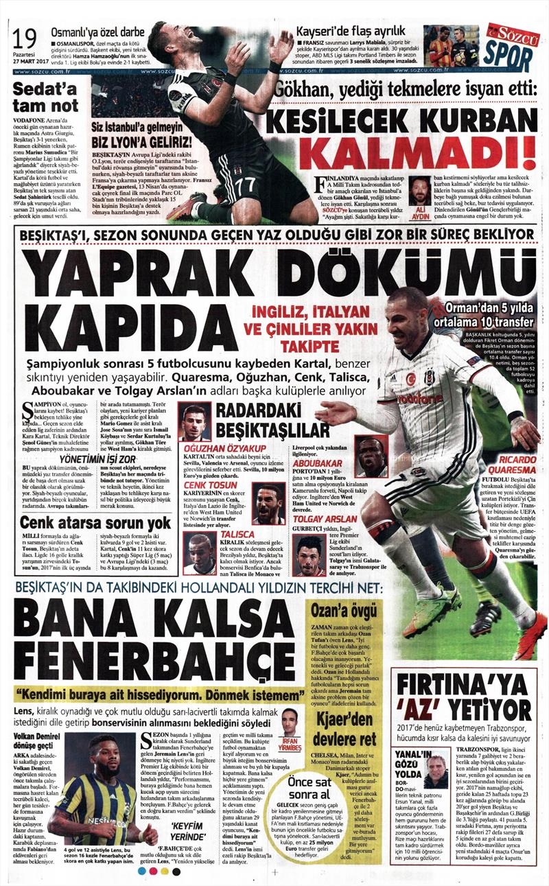27 Mart 2017 | İşte gazetelerin Beşiktaş manşetleri - Görsel 10