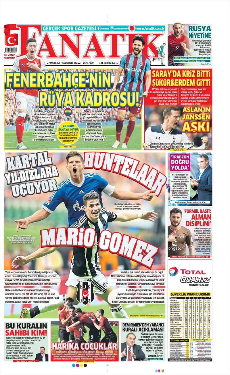 27 Mart 2017 | İşte gazetelerin Beşiktaş manşetleri - Görsel 3