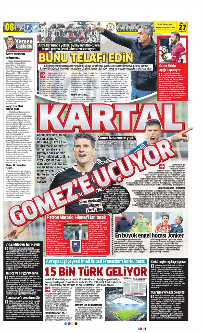 27 Mart 2017 | İşte gazetelerin Beşiktaş manşetleri - Görsel 4