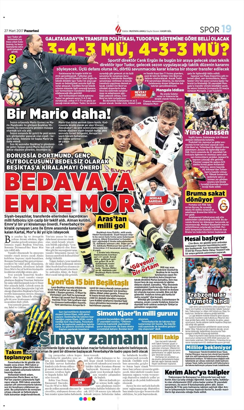 27 Mart 2017 | İşte gazetelerin Beşiktaş manşetleri - Görsel 7