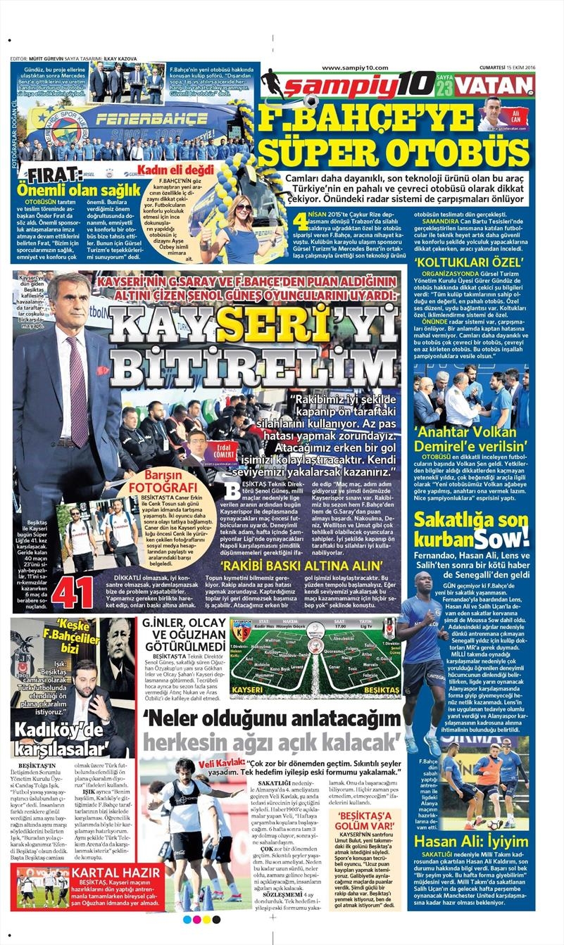 15 Ekim 2016 | Gazetelerin Beşiktaş manşetleri - Görsel 1