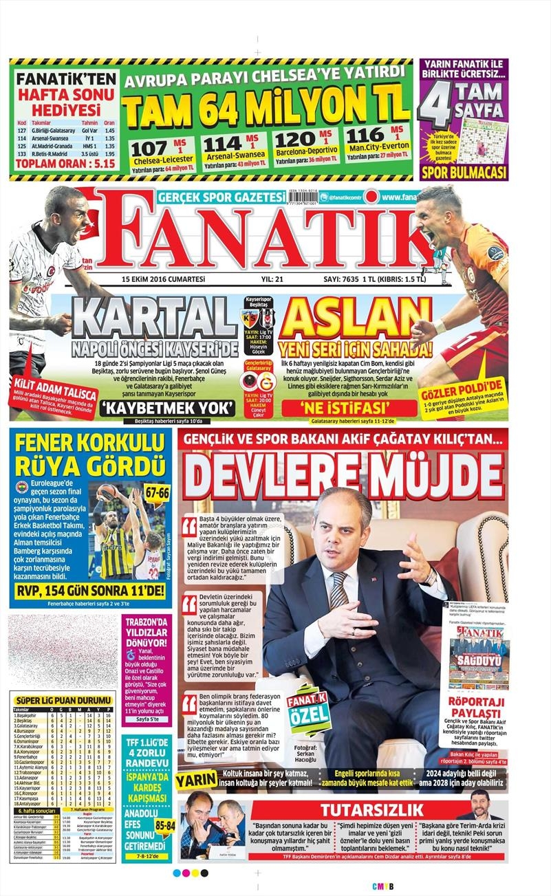 15 Ekim 2016 | Gazetelerin Beşiktaş manşetleri - Görsel 12