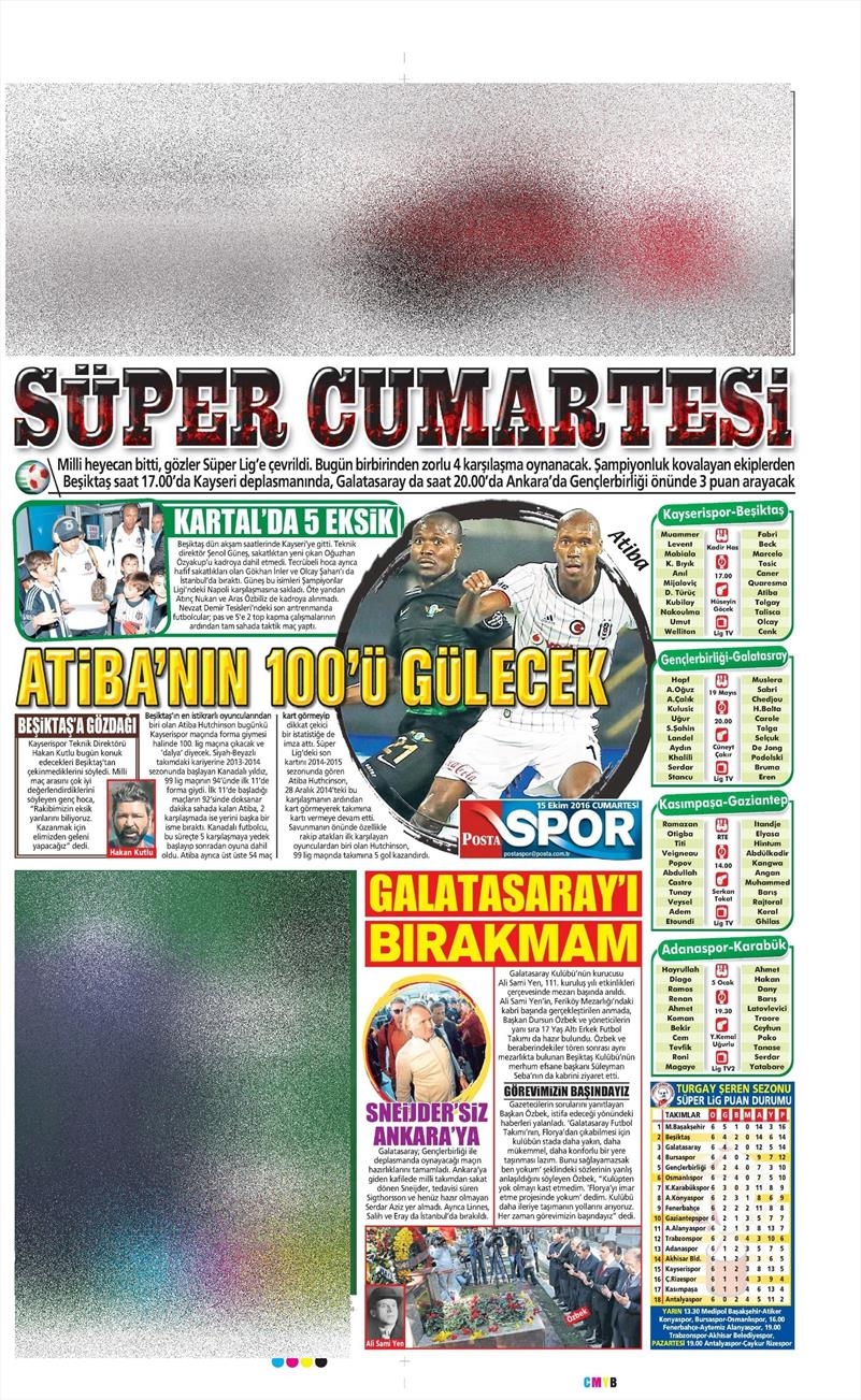 15 Ekim 2016 | Gazetelerin Beşiktaş manşetleri - Görsel 5